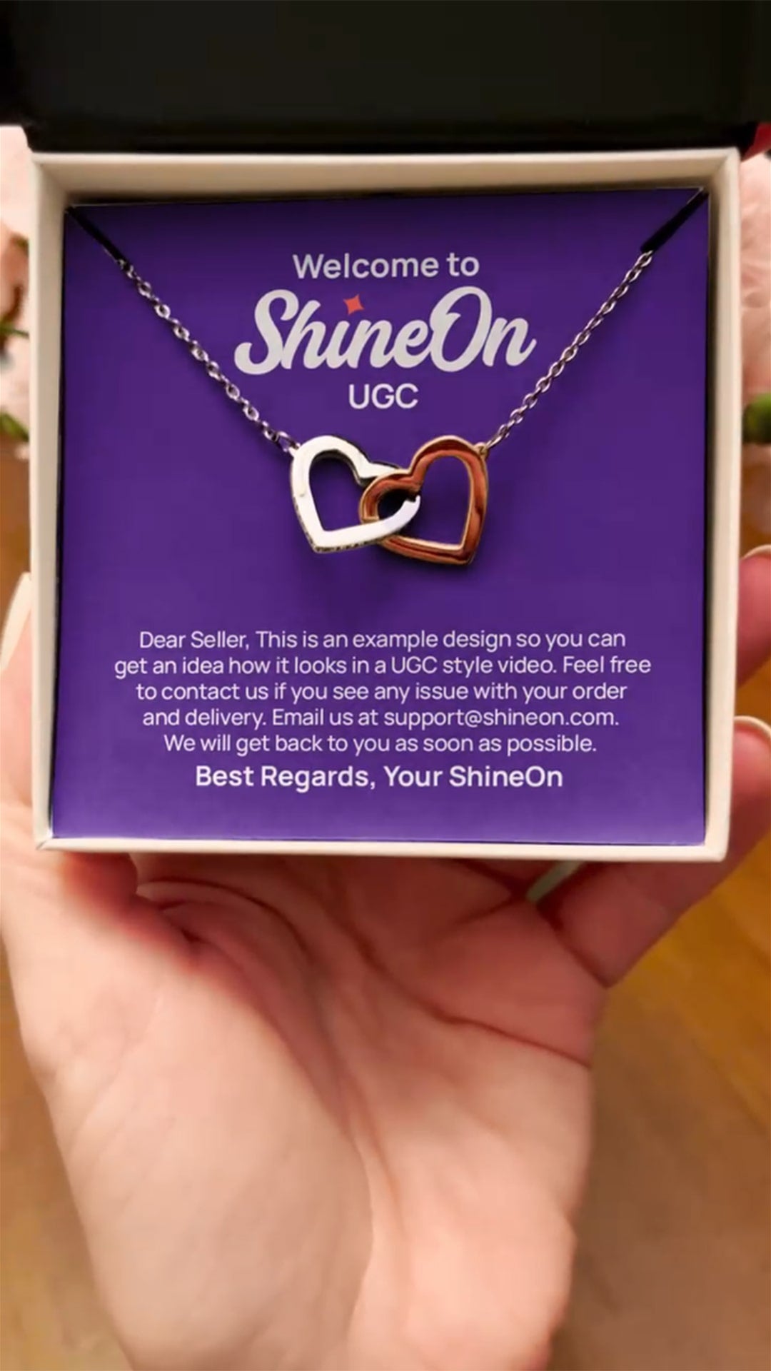 Interlocking Hearts Necklace Gold & Silver With Box - Indoor - UGC 1