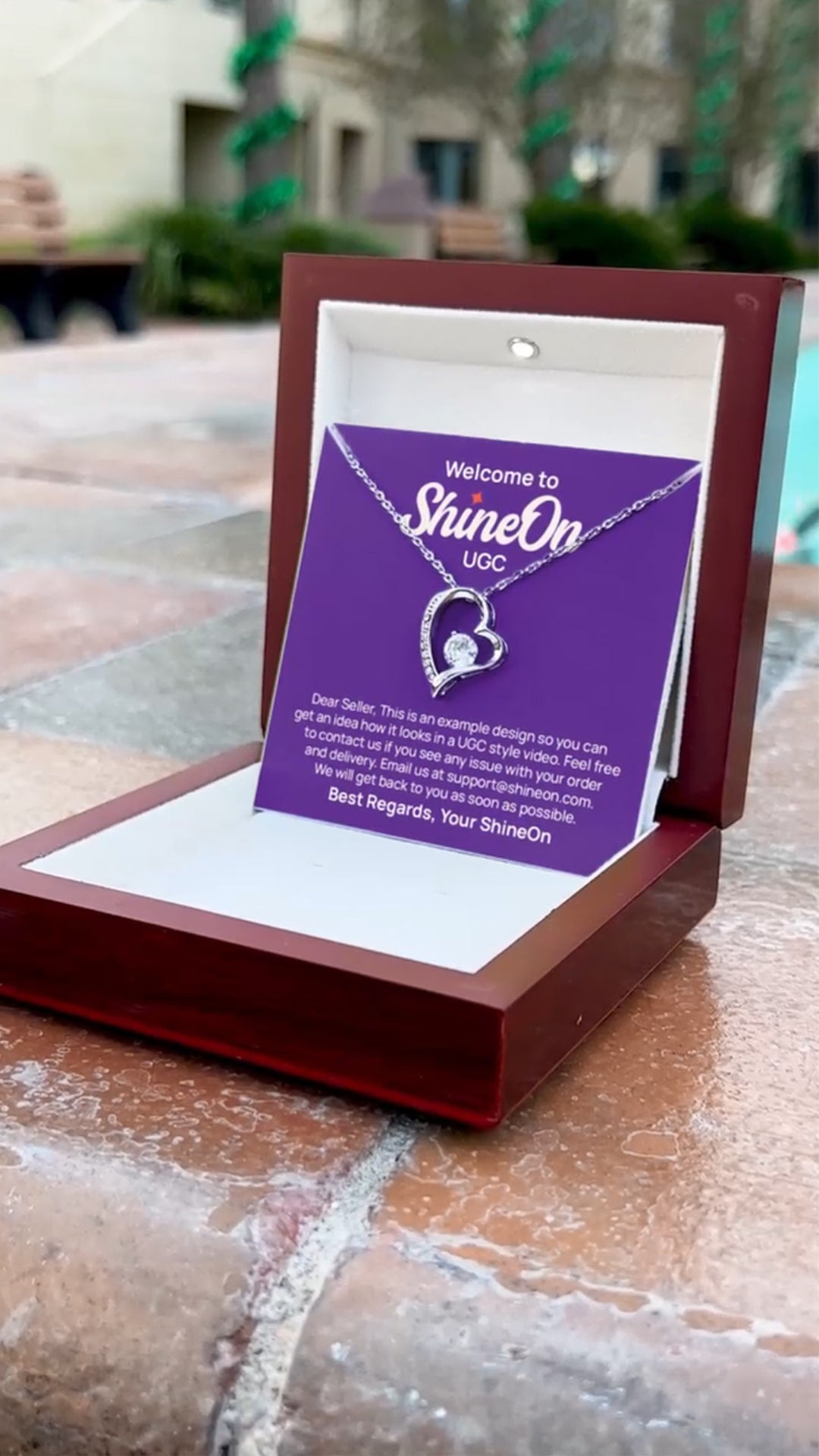 Forever Love Necklace White Gold With Box - Outdoor - UGC 2