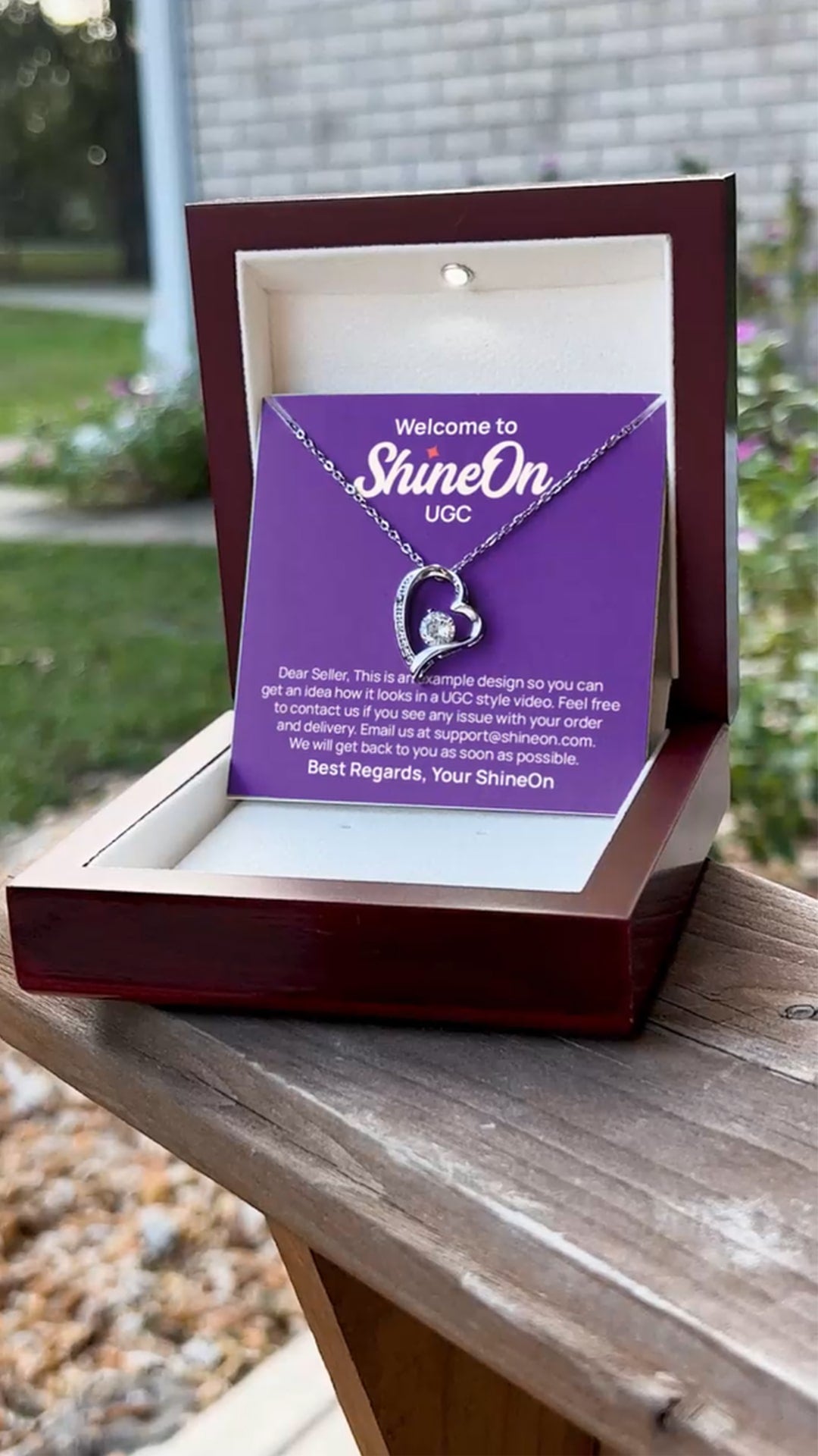 Forever Love Necklace White Gold With Box- Outdoor - UGC 4