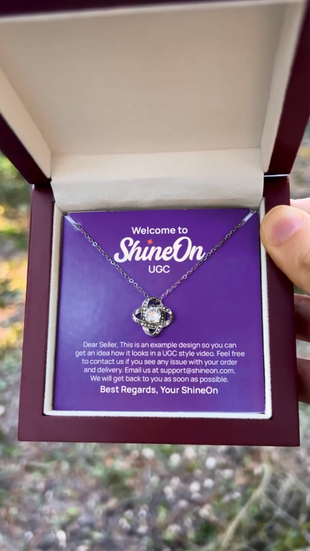 Love Knot Necklace White Gold With Box - On The Farm - UGC 2