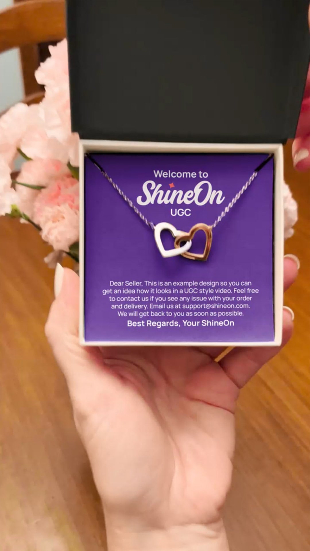 Interlocking Hearts Necklace Gold & Silver With Box - Indoor - UGC 1