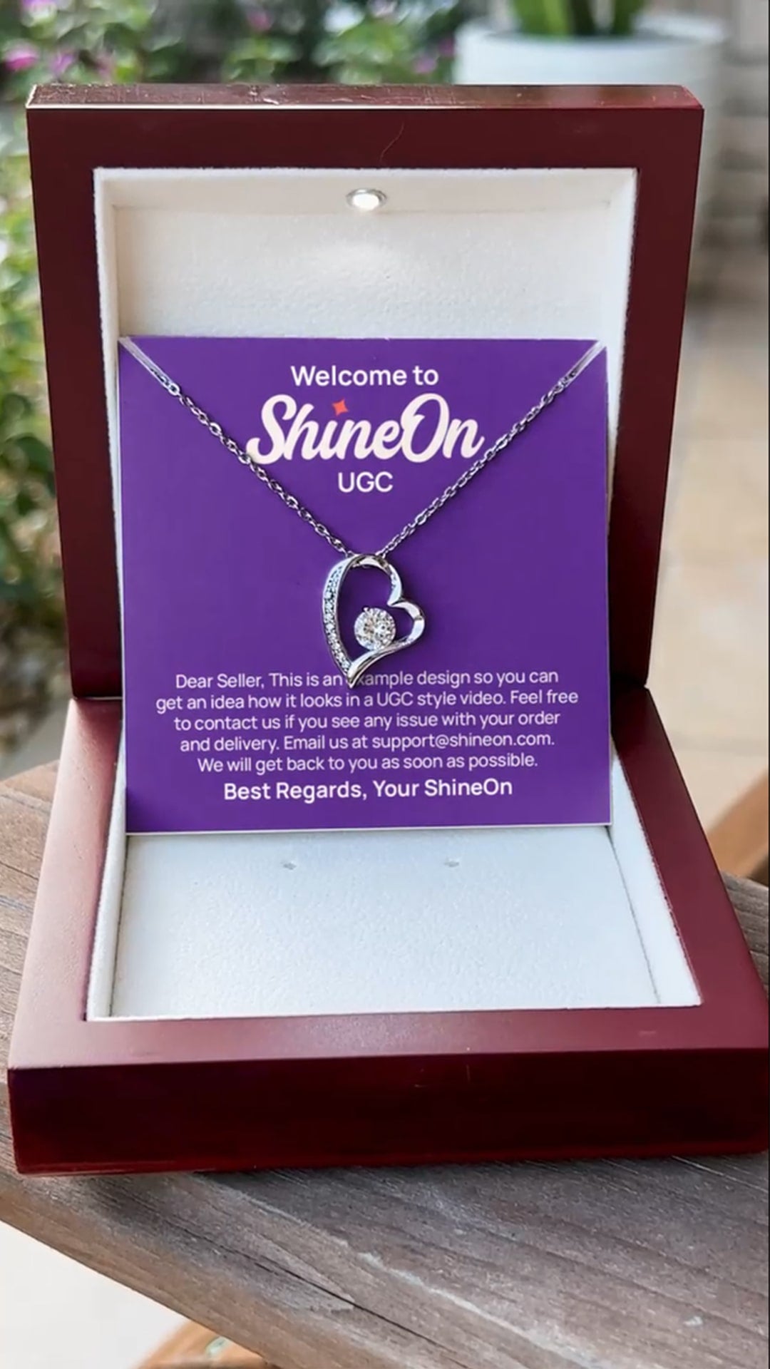 Forever Love Necklace White Gold With Box- Outdoor - UGC 4