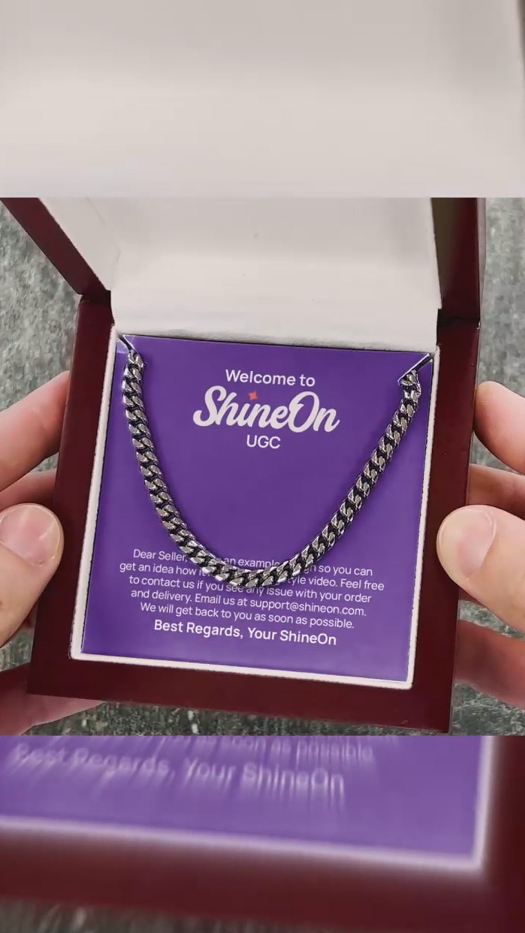 Cuban Link Chain Necklace White Gold With Box - UGC 2