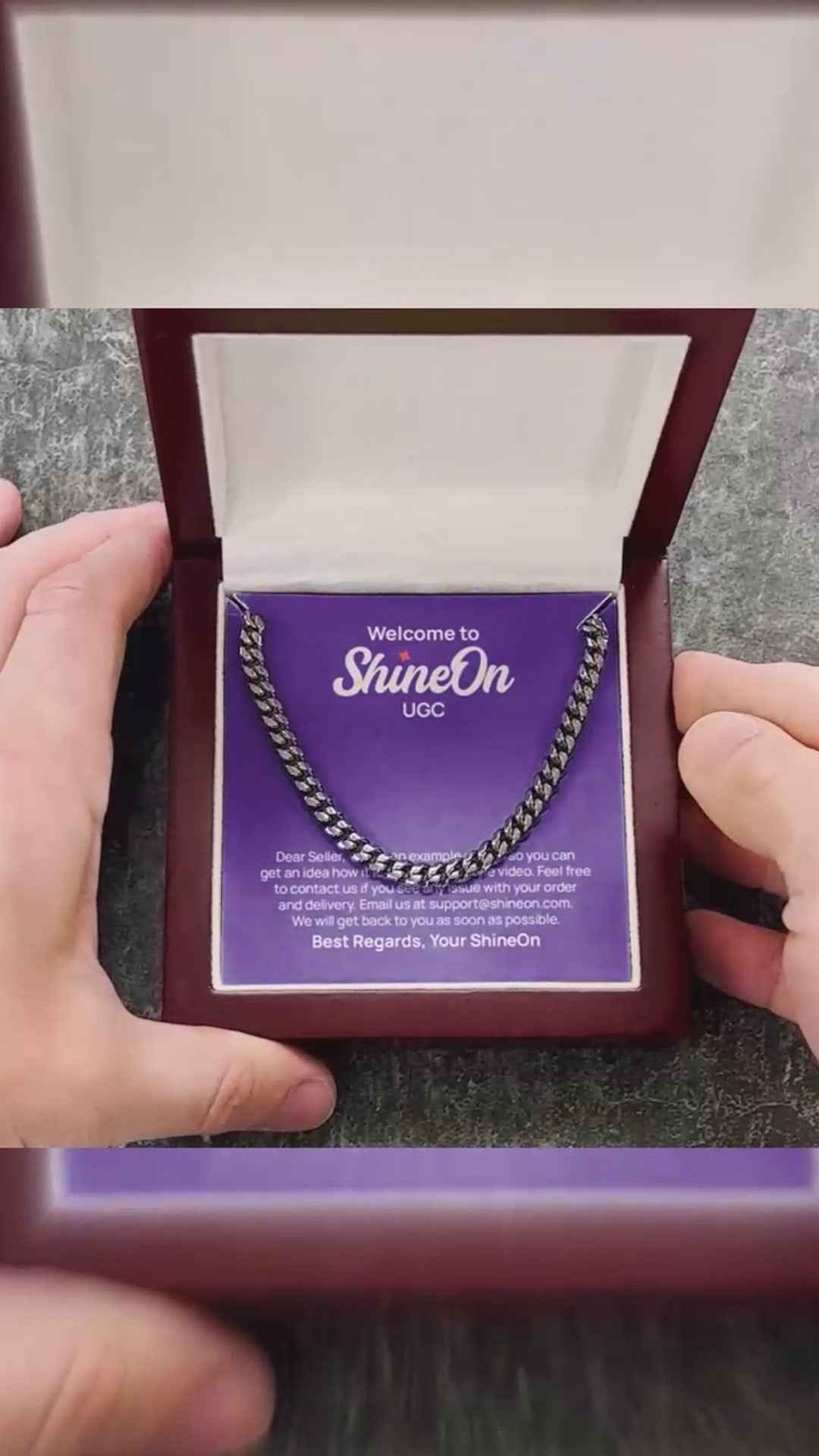 Cuban Link Chain Necklace White Gold With Box - UGC 3