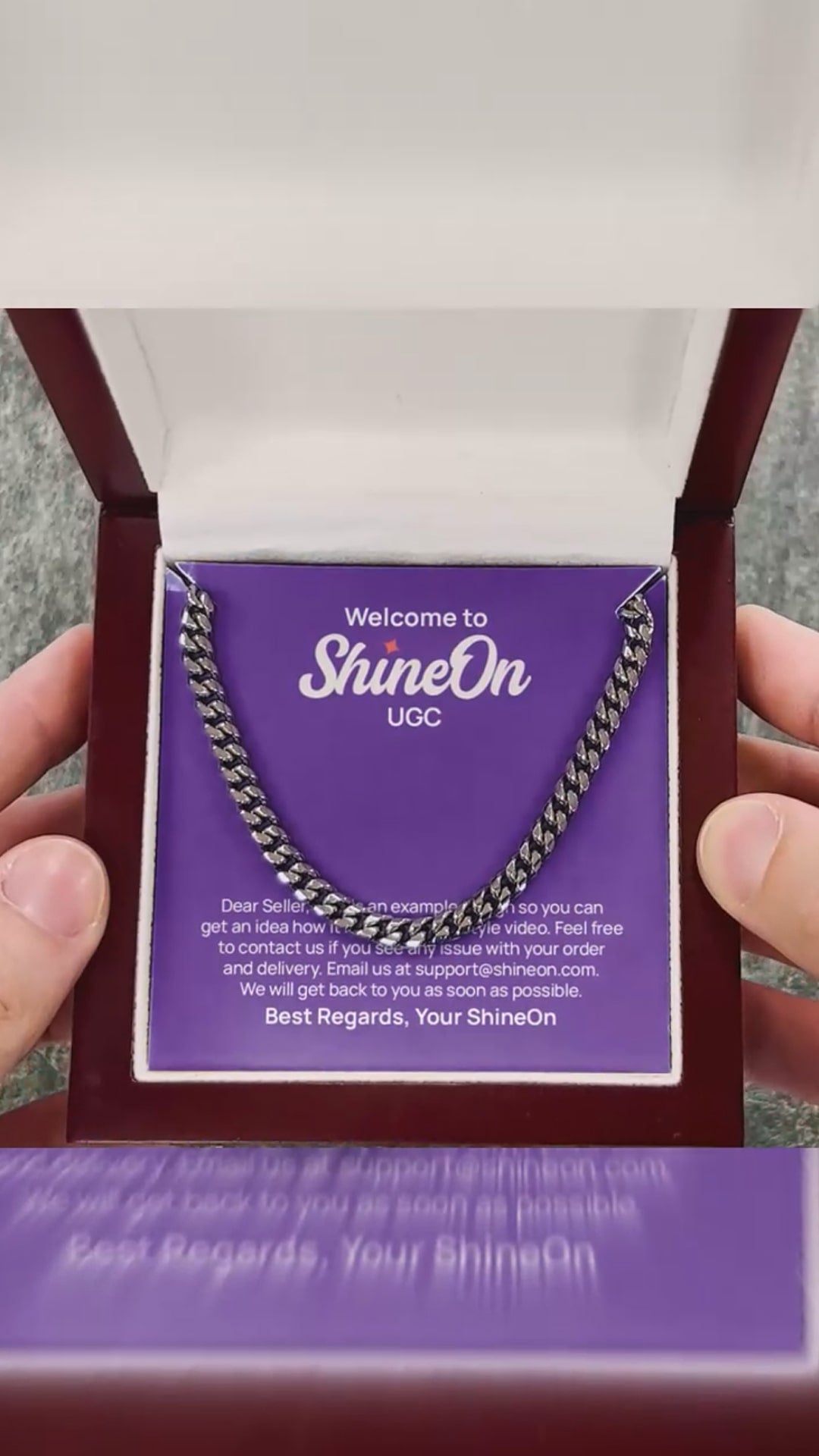 Cuban Link Chain Necklace White Gold With Box - UGC 3