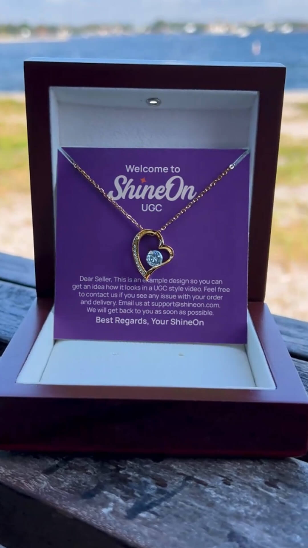 Forever Love Necklace Gold With Box - Beach - UGC 1