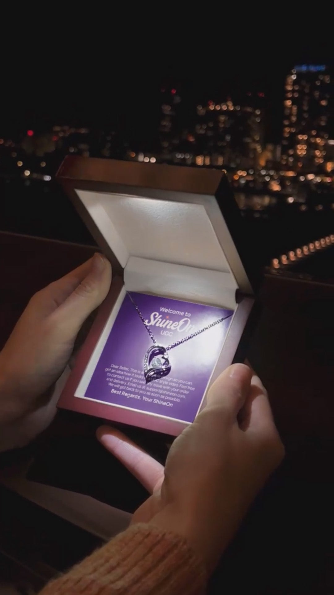 Forever Love Necklace White Gold With Box - Rooftop Cocktails - UGC 4