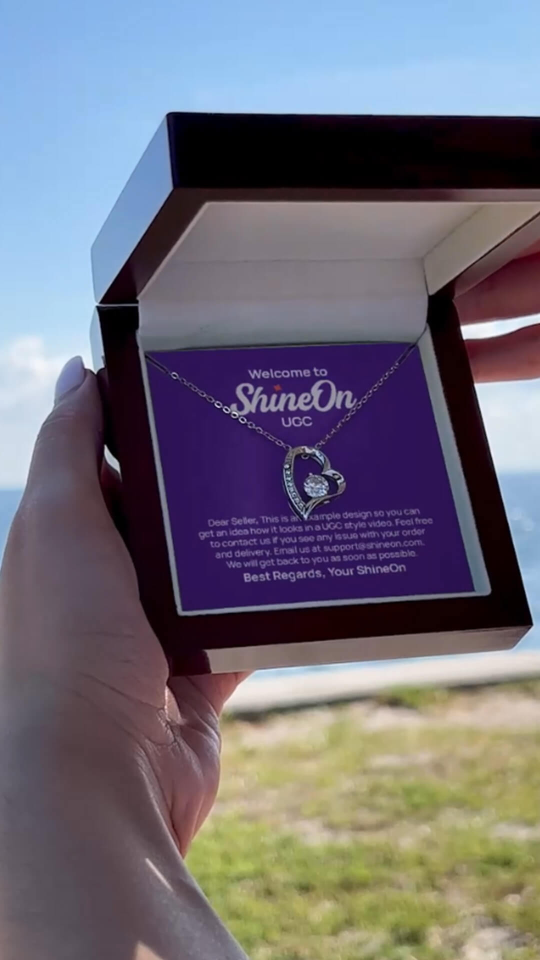 Forever Love Necklace White Gold With Box - Beach - UGC 2