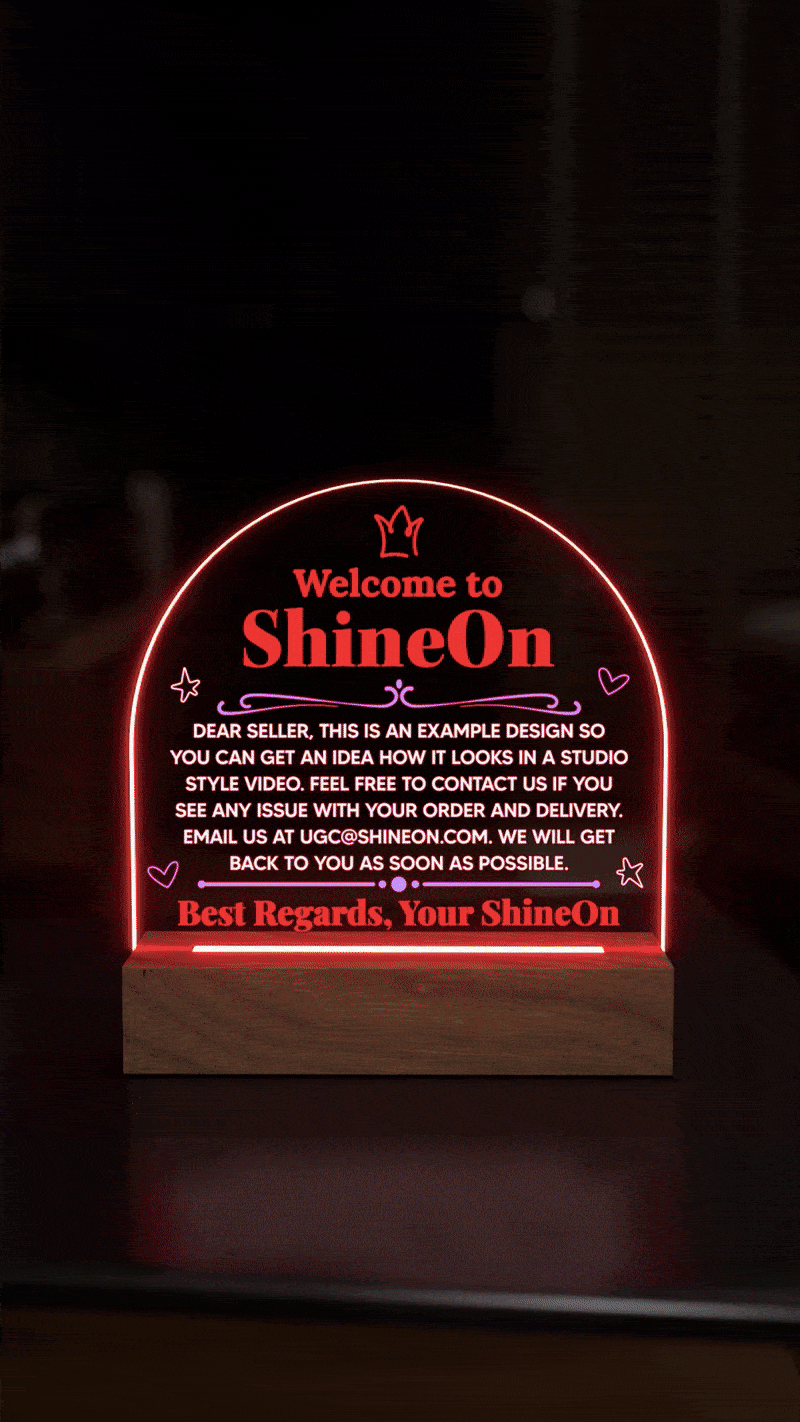 Acrylic Dome Plaque Colored Print Studio Quality With Wooden Base LED RGB - Indoor Scene 3 - 3D