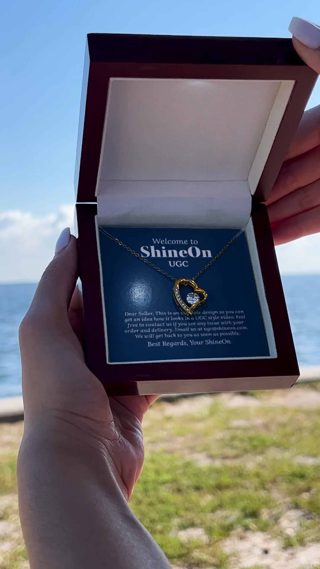 Forever Love Necklace Gold With Box - Beach - UGC 4 – ShineOn UGC