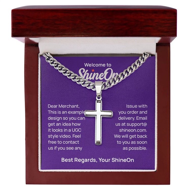 Artisan Cross With Cuban Link Chain – ShineOn UGC Artisan Cross With Cuban Link Chain – ShineOn UGC
