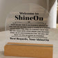 Acrylic Dome Plaque Colored Print Studio Quality With Wooden Base LED RGB - Indoor Scene - 3D