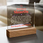 Acrylic Square Plaque Colored Print Studio Quality With Wooden Base LED RGB - Indoor Scene - 3D