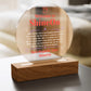 Acrylic Plaque Circle Colored Print Studio Quality With Wooden Base LED RGB - Indoor Scene - 3D