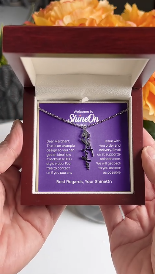 Flower Name Necklace Polished Stainless Steel - UGC 2