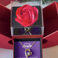 Red Heart Rose Box With Forever Love Gold Necklace - UGC 3