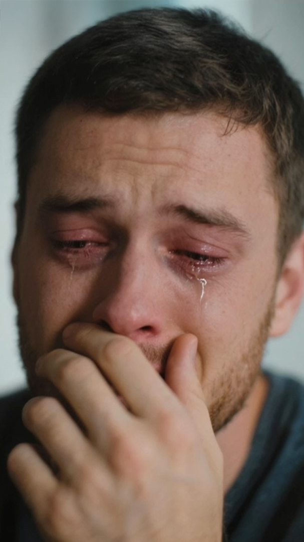 Crying Man Hook + Reveal Complete Ad For Message Card Jewelry