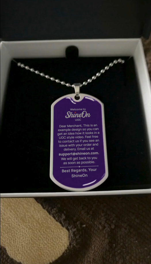 Luxury Graphic Dog Tag Necklace Silver With Standard Box - UGC 1