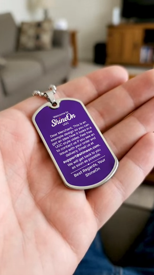 Luxury Graphic Dog Tag Necklace Silver With Standard Box - UGC 2