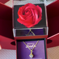 Red Heart Rose Box With Alluring Beauty Gold Necklace - UGC 2