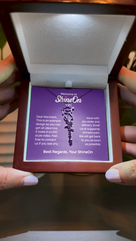 Graduation Cap Name Necklace Polished Stainless Steel - UGC 4