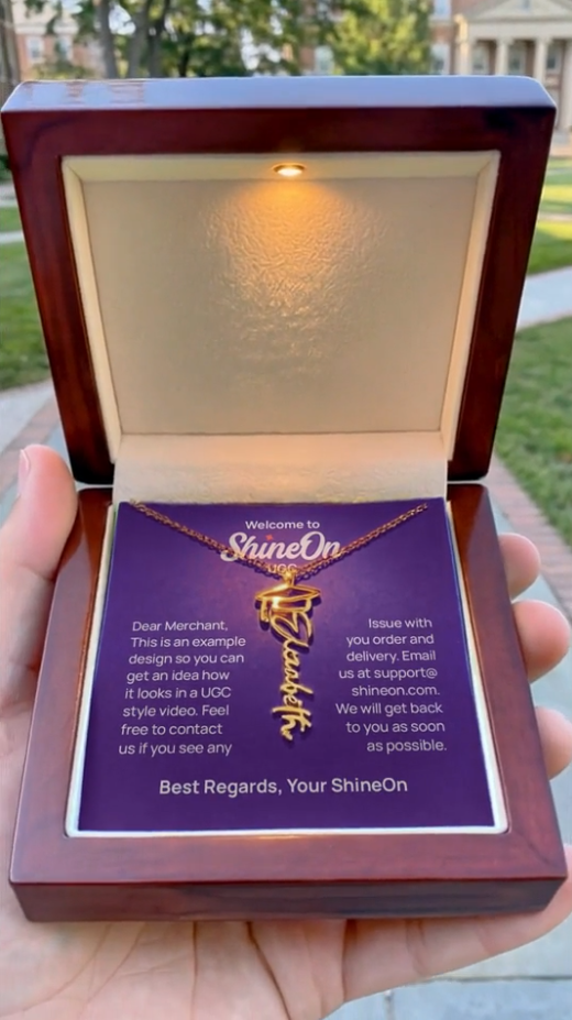 Graduation Cap Name Necklace 18k Yellow Gold Finish - UGC 6