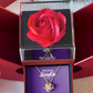 Red Heart Rose Box With Love Knot Gold Necklace - UGC 2
