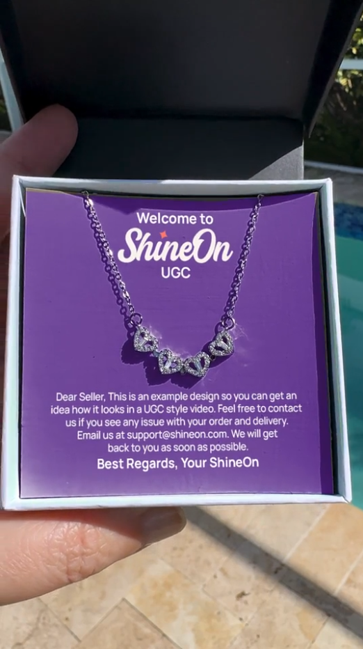 Magnetic Hearts Necklace White Gold Finish With Standard Box - UGC 2