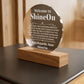 Acrylic Circle Plaque Engraved Studio Quality With Wooden Base LED RGB - Indoor Scene 2 - 3D