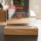 Acrylic Heart Plaque Colored Print Studio Quality With Wooden Base LED RGB - Indoor Scene 2 - 3D