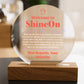 Acrylic Plaque Circle Colored Print Studio Quality With Wooden Base LED RGB - Indoor Scene - 3D
