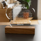 Acrylic Paw Plaque Engraved Studio Quality With Wooden Base LED RGB - Indoor Scene 2 - 3D