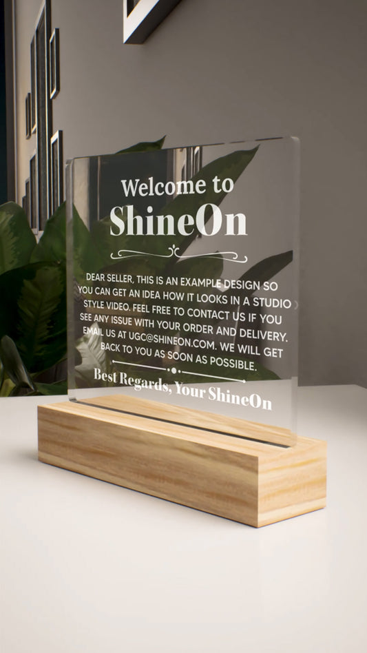 Acrylic Square Plaque Colored Print Studio Quality With Wooden Base - Indoor Scene 2 - 3D