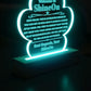 Acrylic Paw Plaque Engraved Studio Quality With Wooden Base LED RGB - Indoor Scene 2 - 3D