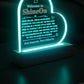 Acrylic Heart Plaque Colored Print Studio Quality With Wooden Base LED RGB - Indoor Scene 2 - 3D