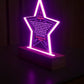 Acrylic Star Plaque Colored Print Studio Quality With Wooden Base LED RGB - Indoor Scene 2 - 3D