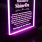 Acrylic Square Plaque Engraved Studio Quality With Wooden Base LED RGB - Indoor Scene - 3D