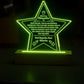 Acrylic Star Plaque Engraved Studio Quality With Wooden Base LED RGB - Indoor Scene 2 - 3D