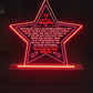 Acrylic Star Plaque Colored Print Studio Quality With Wooden Base LED RGB - Indoor Scene 2 - 3D