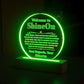 Acrylic Circle Plaque Engraved Studio Quality With Wooden Base LED RGB - Indoor Scene 2 - 3D