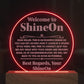 Acrylic Circle Plaque Engraved Studio Quality With Wooden Base LED RGB - Indoor Scene 2 - 3D