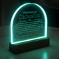 Acrylic Dome Plaque Colored Print Studio Quality With Wooden Base LED RGB - Indoor Scene - 3D