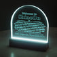 Acrylic Dome Plaque Colored Print Studio Quality With Wooden Base LED RGB - Indoor Scene - 3D