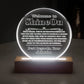 Acrylic Circle Plaque Colored Print Studio Quality With Wooden Base LED RGB - Indoor Scene - 3D