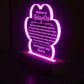 Acrylic Paw Plaque Engraved Studio Quality With Wooden Base LED RGB - Indoor Scene 2 - 3D