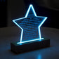 Acrylic Star Plaque Engraved Studio Quality With Wooden Base LED RGB - Indoor Scene - 3D