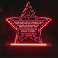 Acrylic Star Plaque Colored Print Studio Quality With Wooden Base LED RGB - Indoor Scene 2 - 3D