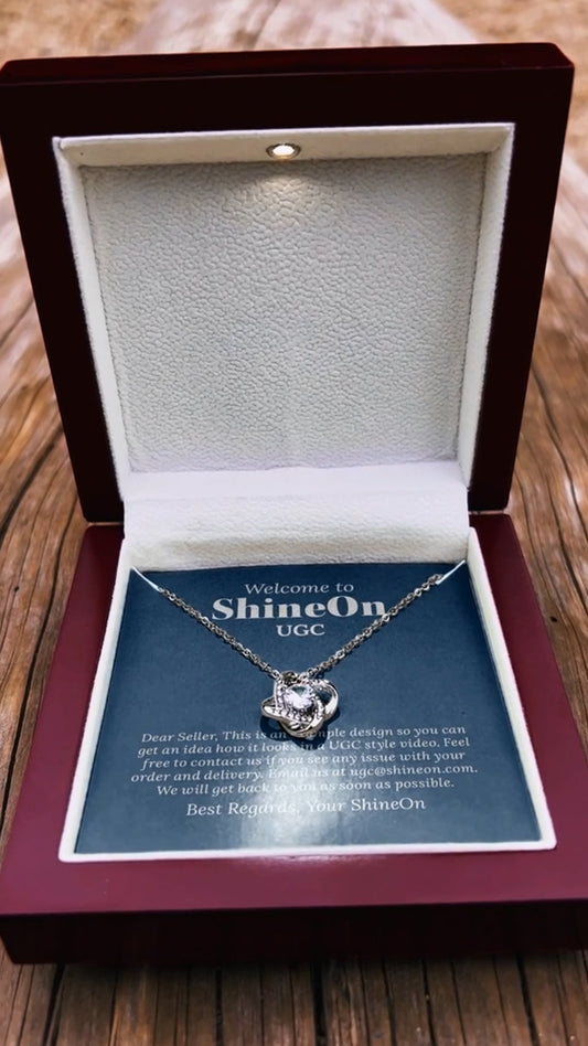 Love Knot Necklace White Gold With Box - Yosemite Park - UGC 11
