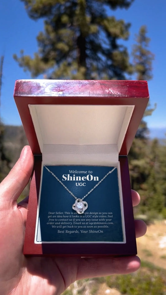 Love Knot Necklace White Gold With Box - Yosemite Park - UGC 4