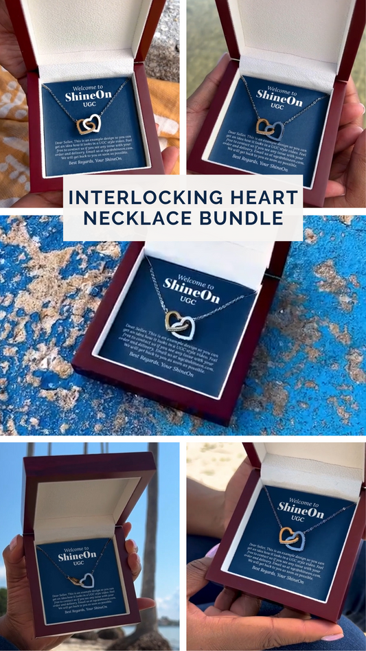 Interlocking Hearts Necklace With Box Florida Beach Theme (Bundle) 10 Videos